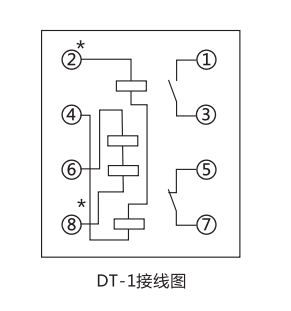 DT-1/120同步檢查繼電器內部接線及外部接線圖