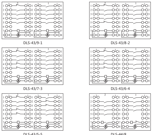 DLS-41/8-4雙位置繼電器內部連接線圖片2
