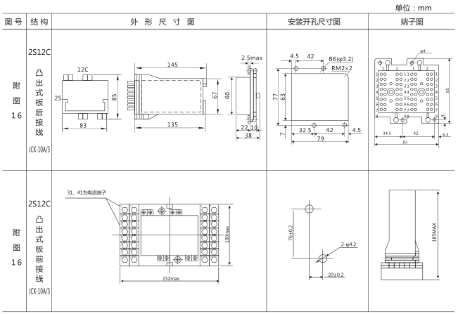 DZS-651中間繼電器外形及安裝尺寸圖片