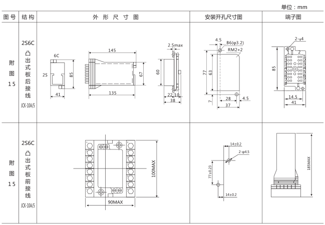 SS-22/3型時間繼電器外形及開孔尺寸圖片