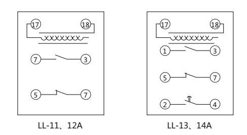 LL-13A/5繼電器內(nèi)部接線