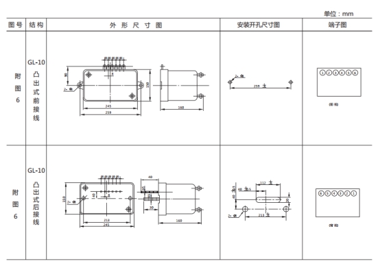 GL-25過流繼電器外形結(jié)構(gòu)及安裝尺寸圖片