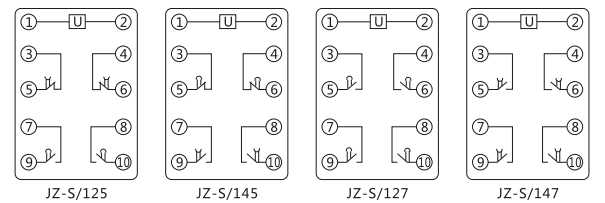 JZ-S/321靜態(tài)可調(diào)延時(shí)中間繼電器內(nèi)部接線(xiàn)圖及外引接線(xiàn)圖