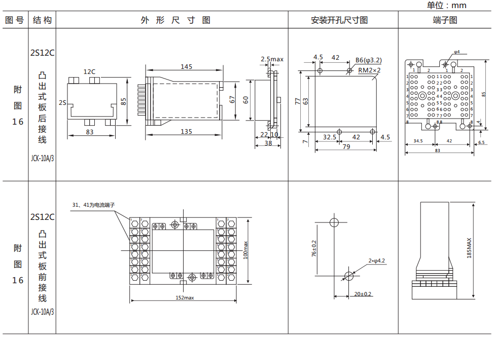 DZS-17E/302延時中間繼電器外形及開孔尺寸